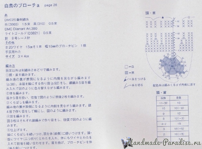 Лебеди амигуруми. Схемы вязания крючком (4)