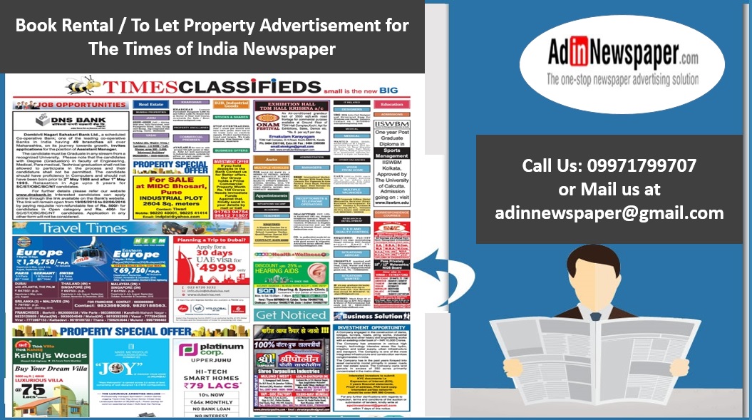 best newspaper advertising agency in india the times of india to rental property advertising