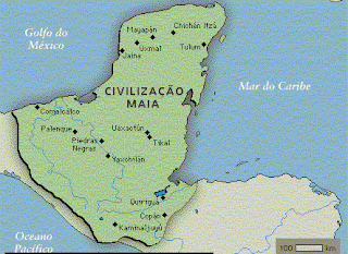 Mapa da civilização Maia