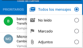 Uso de Filtros de correo en Outlook movil [nuevas opciones]