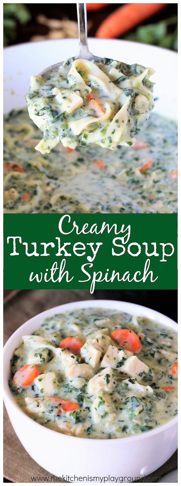 Creamy Turkey Soup with Spinach The Kitchen is My Playground
