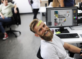 A guy who loves his work. A guy who loves his work.