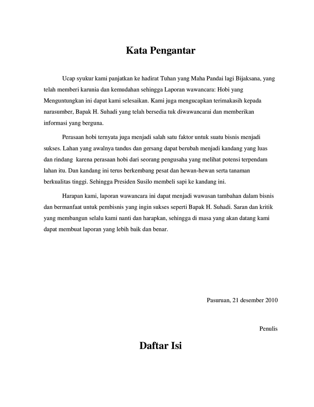 laporan wawancara wood scribd indo