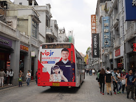 bus with advertisement featuring Yao Ming