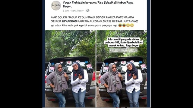 Mobil Berstiker Prabowo Dilarang Masuk Kebun Raya Bogor Mobil Berstiker Prabowo Dilarang Masuk Kebun Raya Bogor