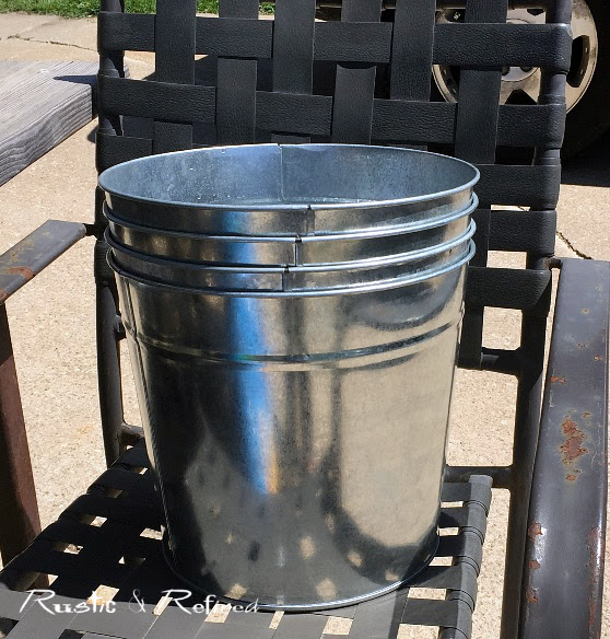 Gardening projects - aging galvanized buckets