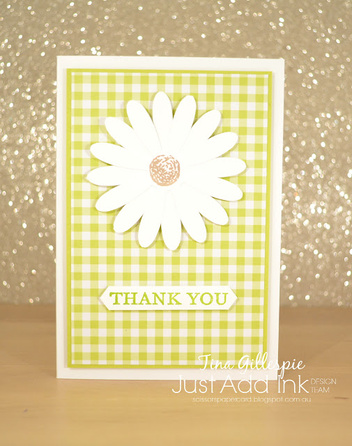 scissorspapercard, Stampin' Up!, Just Add Ink, Daisy Delight Bundle, Just Because, Gingham Gala DSP
