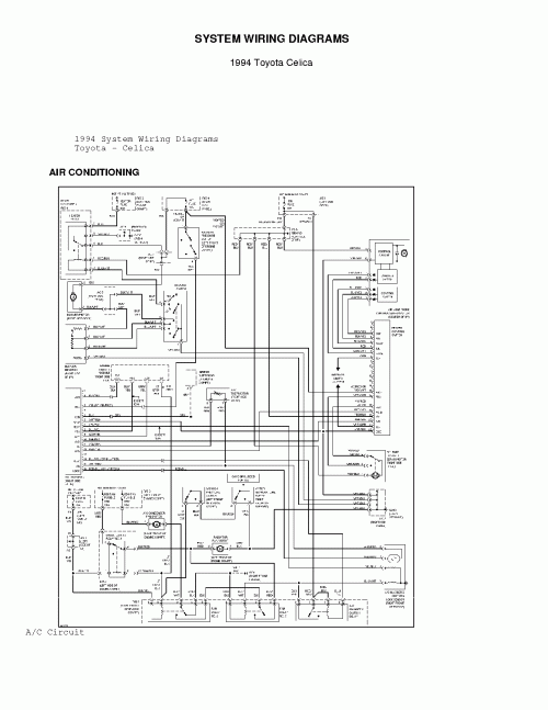 Free Auto Wiring Diagram: 1994 Toyota Celica AC System Wiring Diagrams