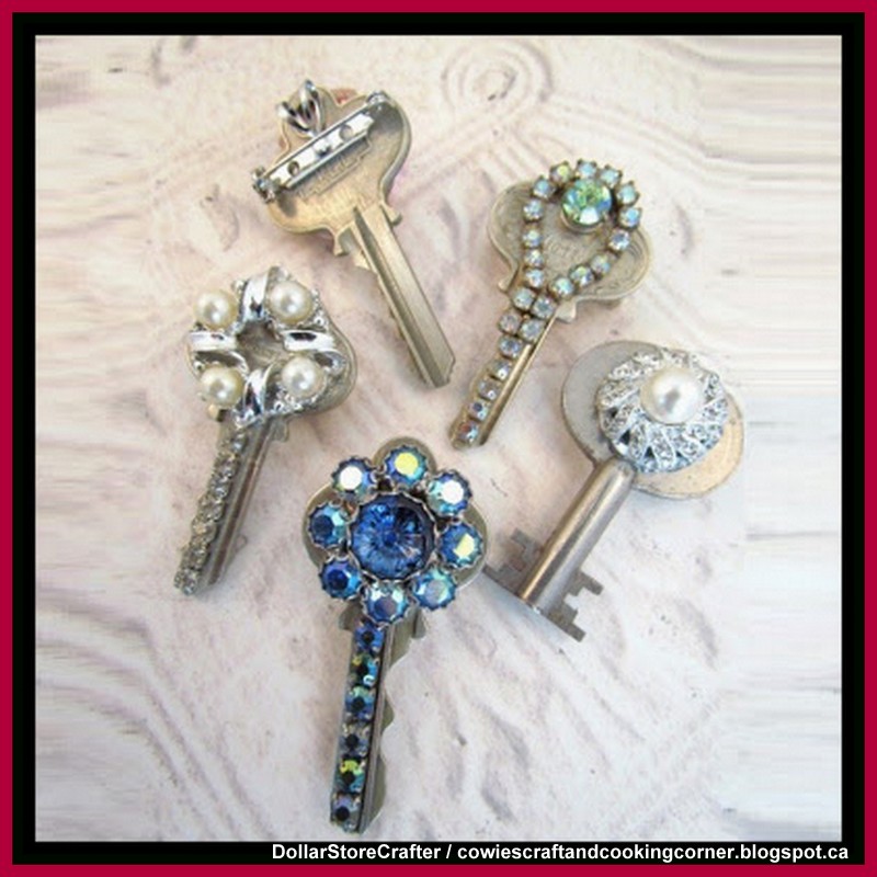 Dollar Store Crafter Old Keys Into Bling