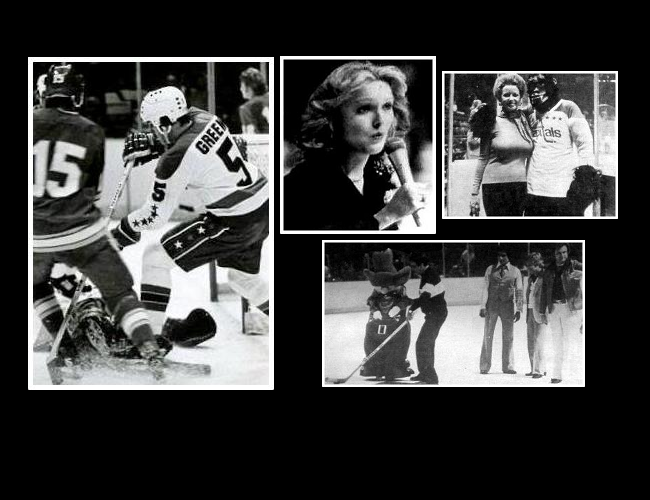 Vs. Atlanta - Oct. 5, 1976: Rick Green and the Caps kick off their third season by beating Atlanta, 6-5. Festivities include Miss America Dorothy Benham singing the anthem, marketing director Andy Dolich finding the gorilla his dreams, and DC sportscasters participating in a between-periods shootout. (Book Pg. 58)