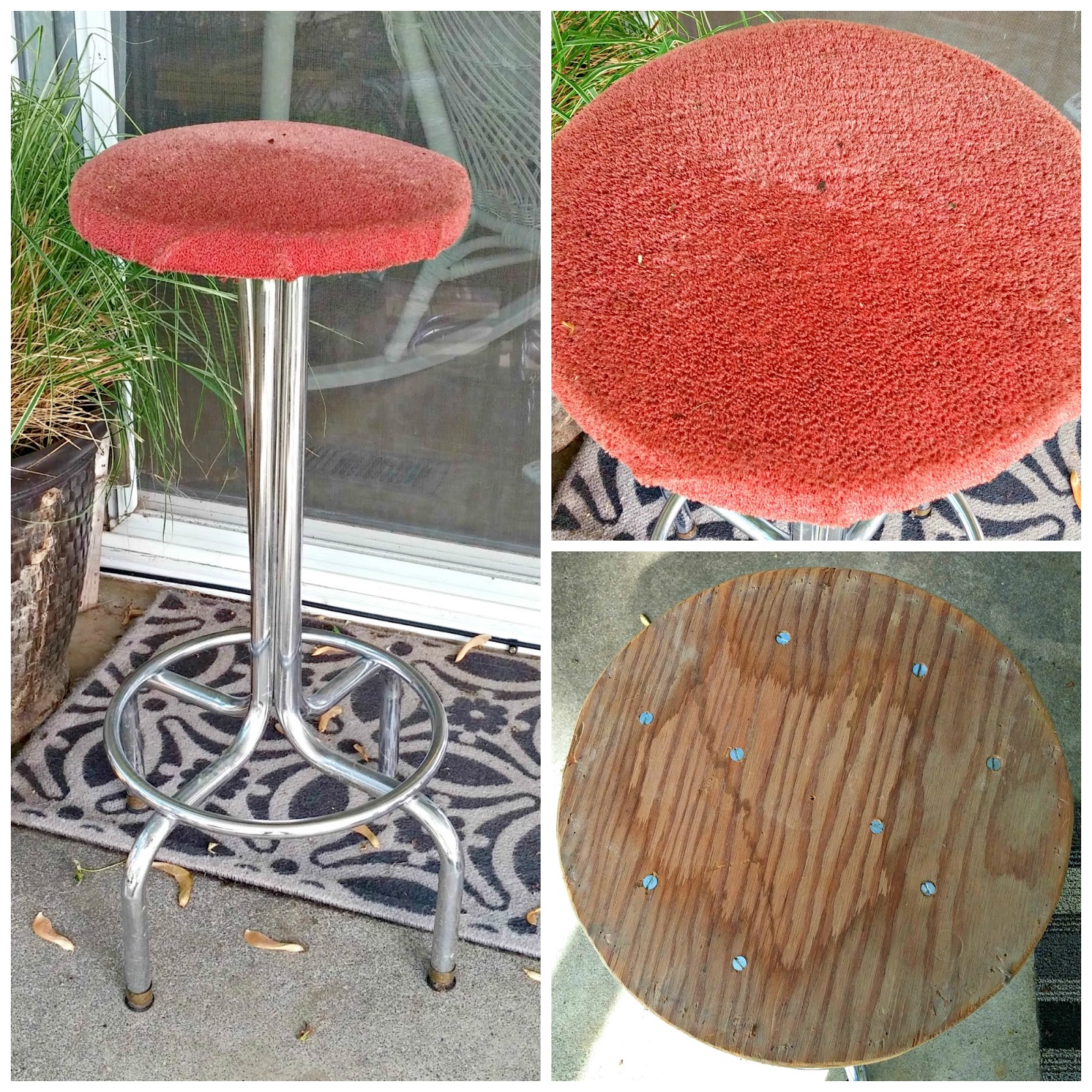 Vintage Bar Stool Makeover Little Vintage Cottage
