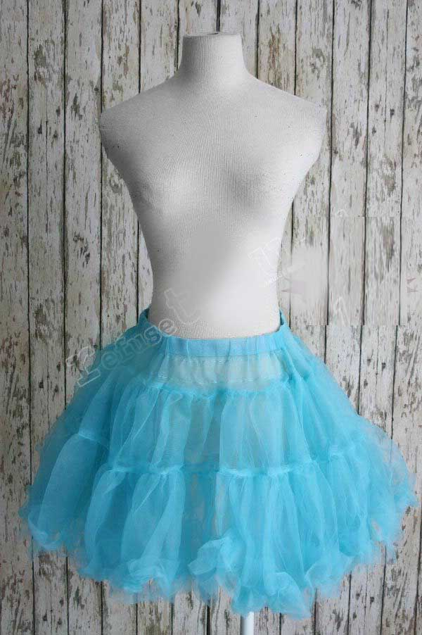 Dentelle m?�tallique: Jupon tulle bleu