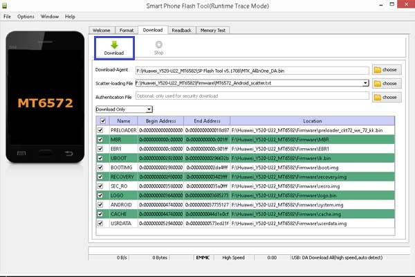 Cara Flash Huawei Ascend Y520-U22 via SP Flashtool Cara Flash Huawei Ascend Y520-U22 via SP Flashtool