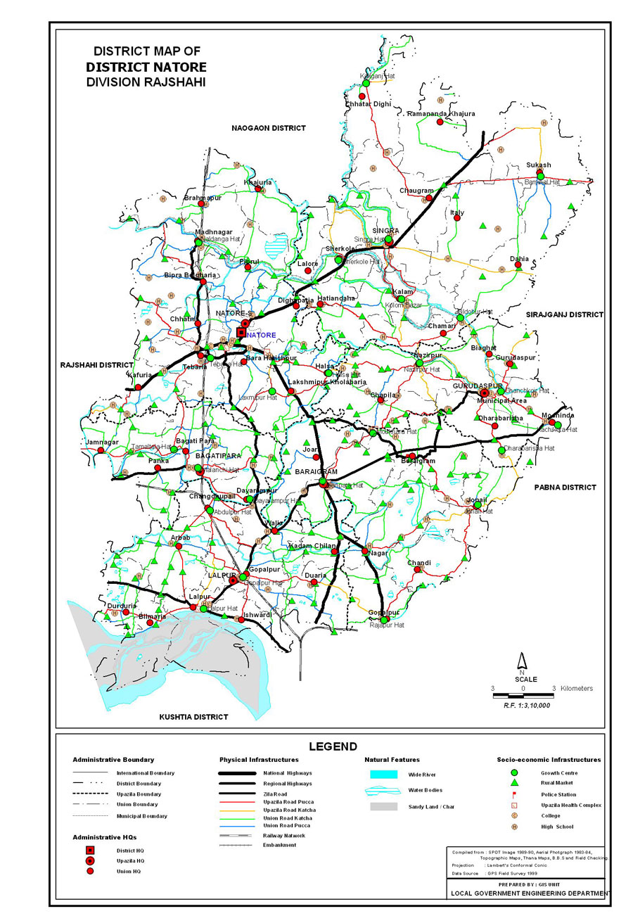 Natore District Map Bangladesh