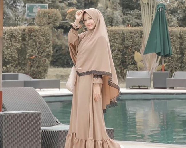 gaun pernikahan hijab syari