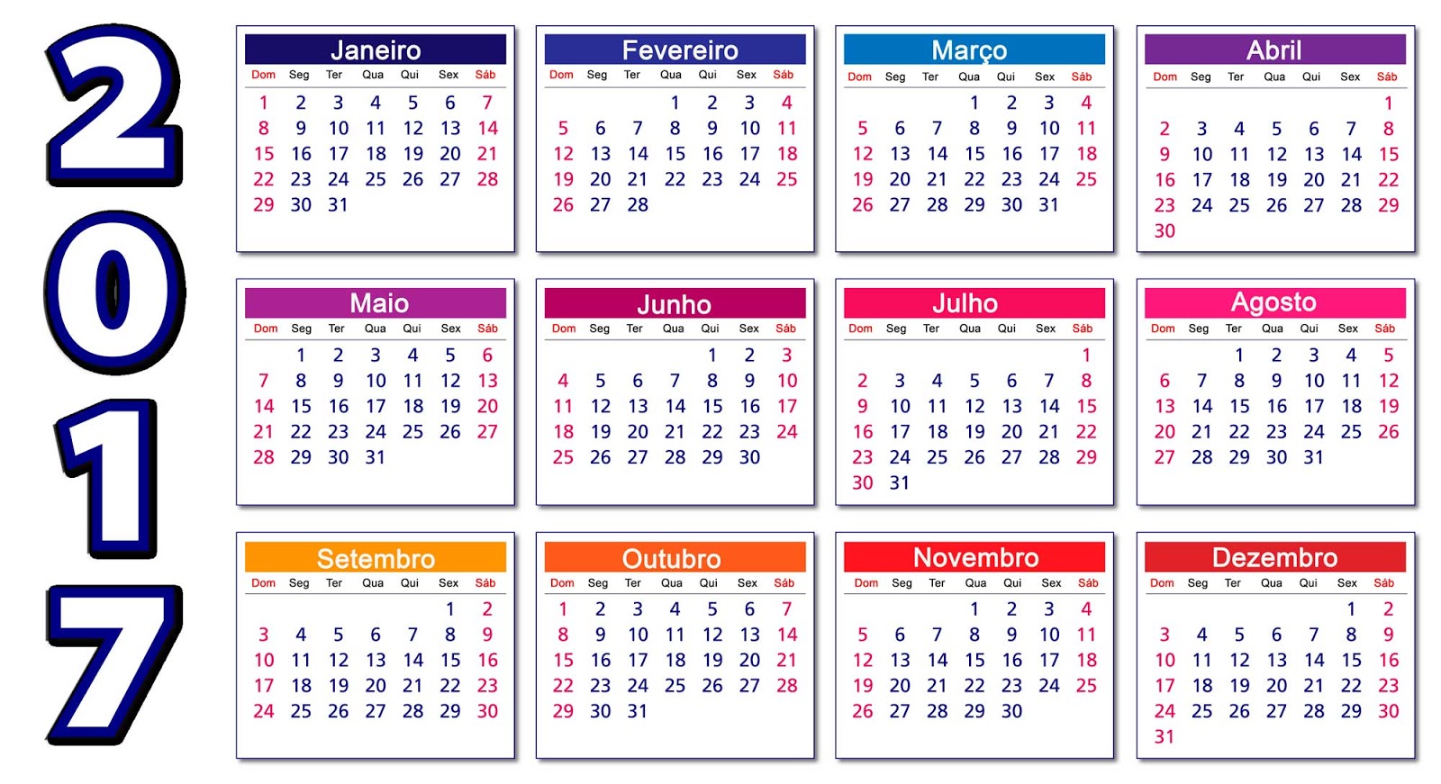 Calendarios para imprimir decorados 2017: diseños únicos para organizar ...