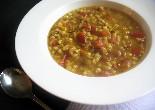Tomato and Lentil Rasam with Barley