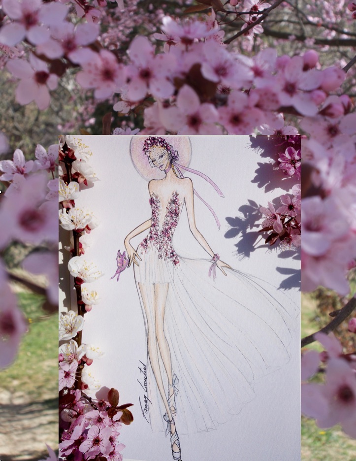 dessin de la collection robe de mariée fluide#Fanny Liautard les mariées de Fanny Liautard