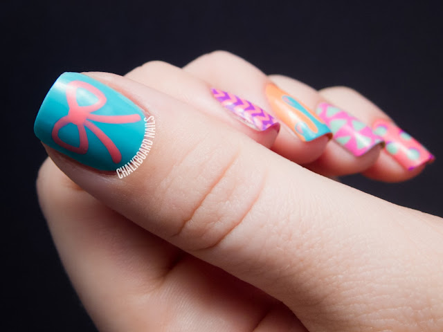 Chalkboard Nails: Hipster Mix and Match Nail Art