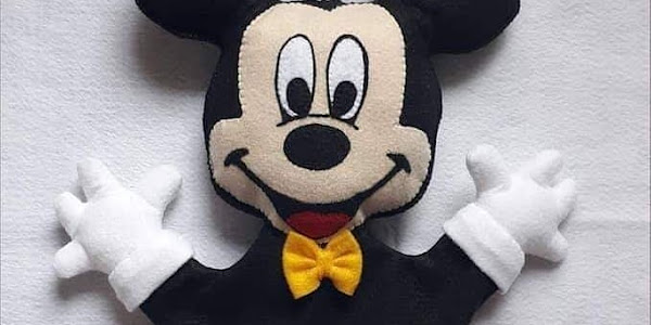  Mickey fantoche molde para artesanato com feltro