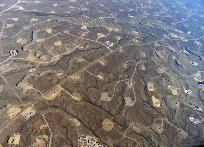 Pozos de fracking en Wyoming