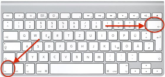tasto canc su tastiera wireless mac