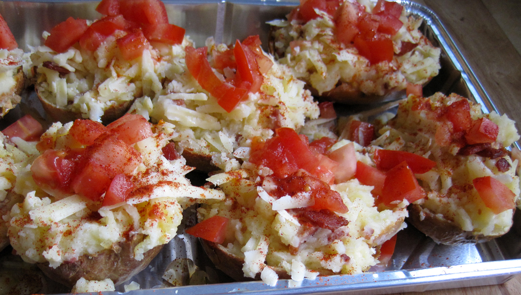 OverStuffed Cheesy Bacony Jacket Potatoes A Glug of Oil