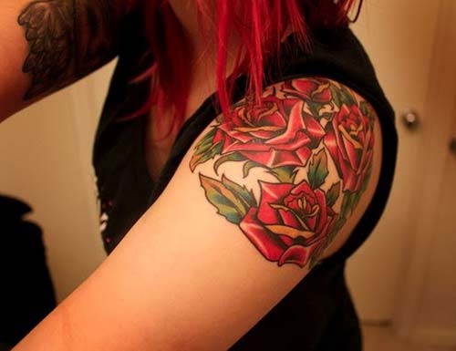 girly shoulder red rose tattoo çift omuz kırmızı gül dövmesi girly shoulder red rose tattoo çift omuz kırmızı gül dövmesi