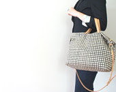 modern canvas dotted tote bag