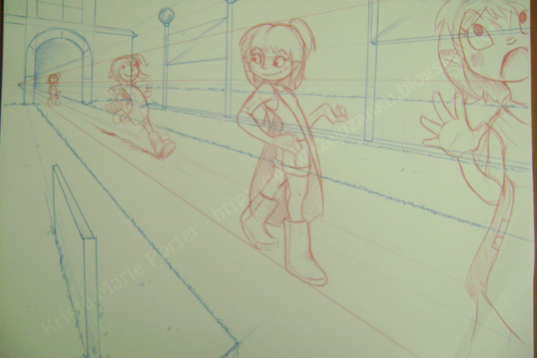 Gingerly Sketching Character Perspective Practice