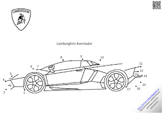 Раскраска-обводилка.Lamborghini Aventador