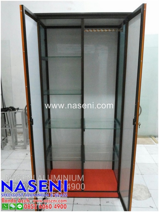  NASENI ALUMINIUM DAN KACA LEMARI BAJU ALUMINIUM