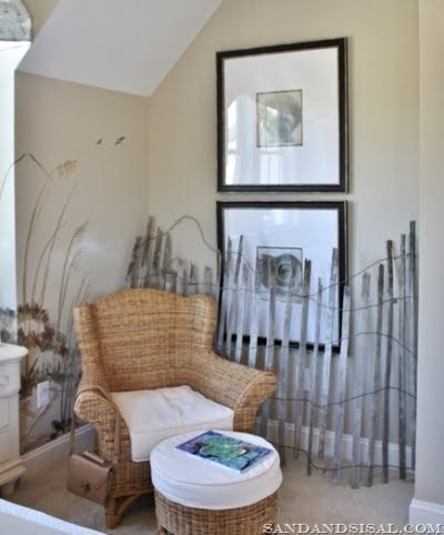 beige beach reading nook