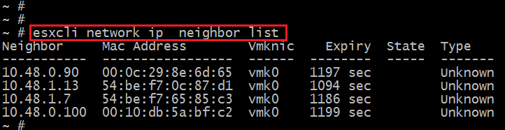 VMWare: Ver la tabla ARP de un host ESXi