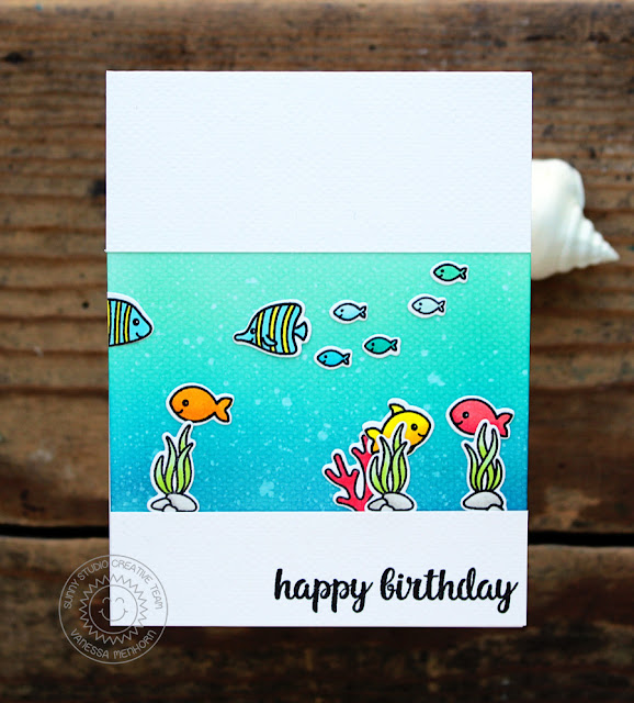 Sunny Studio Stamps: Magical Mermaids and Oceans Of Joy Fish Tank Inspired Card by Vanessa Menhorn