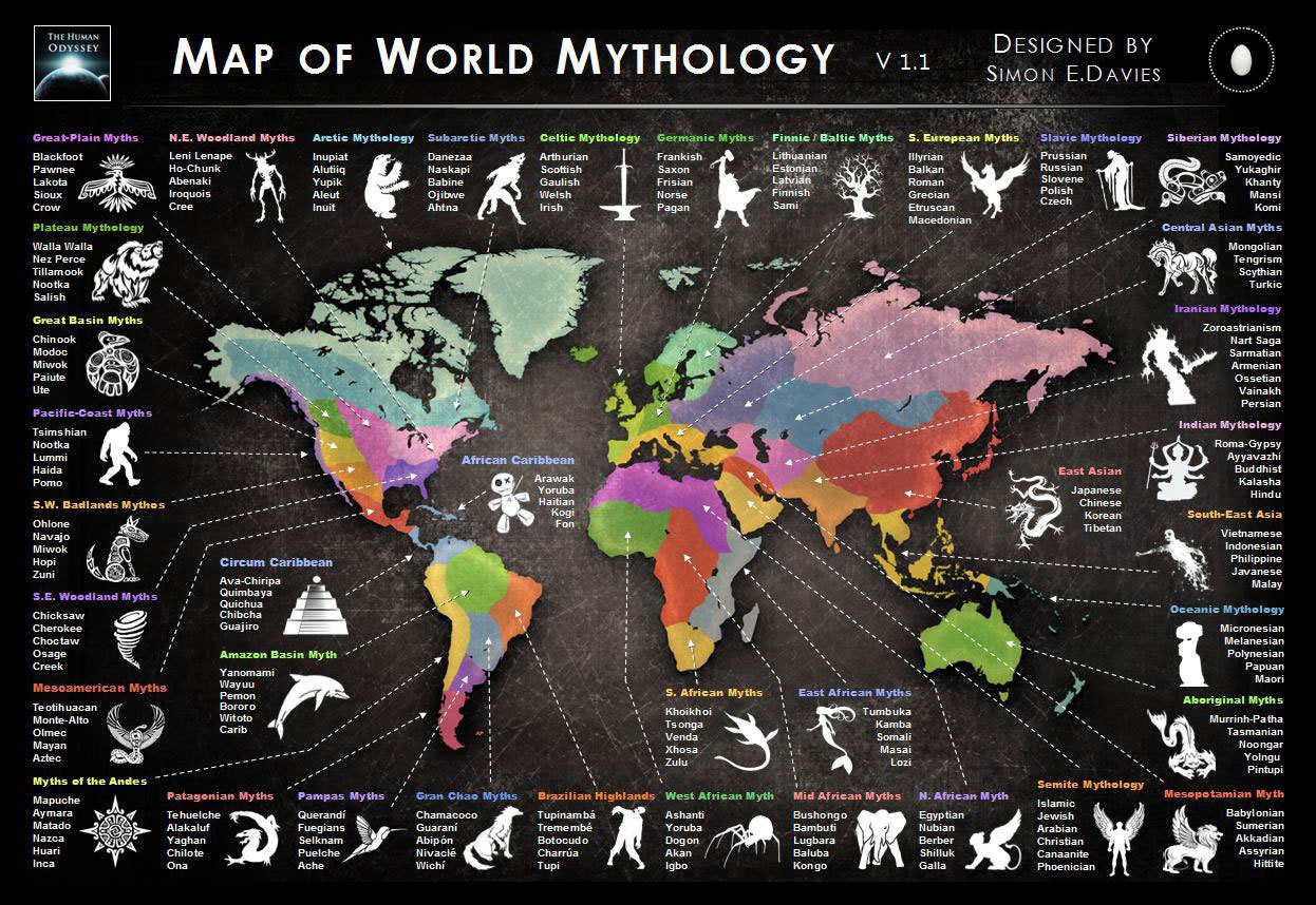 HeroPress: Map-A-Monday: World Mythology...