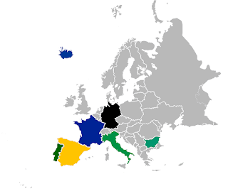 Europe map with highlighted partners: Portugal, Spain, France, Germany, Italy, Bulgaria and Iceland