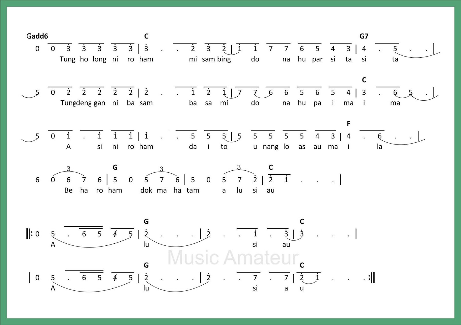 Not Angka Alusi Au SEPUTAR MUSIK