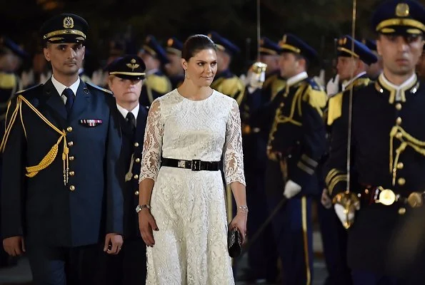 Crown Princess Victoria wore By Malina lace dress. Prime Minister Saad Hariri, at Grand Serail. Lebanese President Michel Aoun