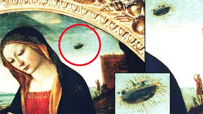 Real UFO in artwork by masters. Hidden symbols in artworks.