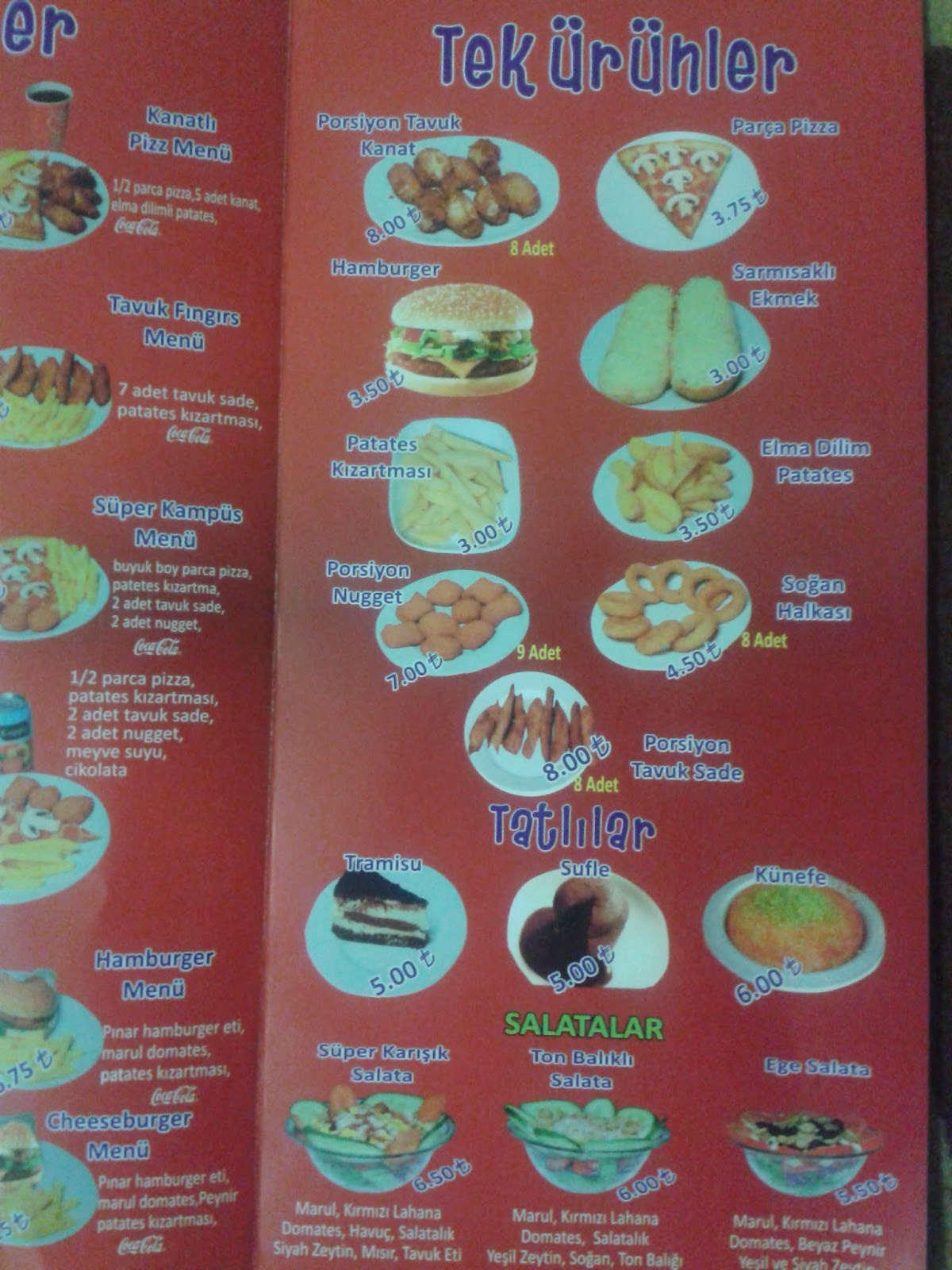 Kötekli Rehberi Muğla Pizza Cook 2014 Menüsü