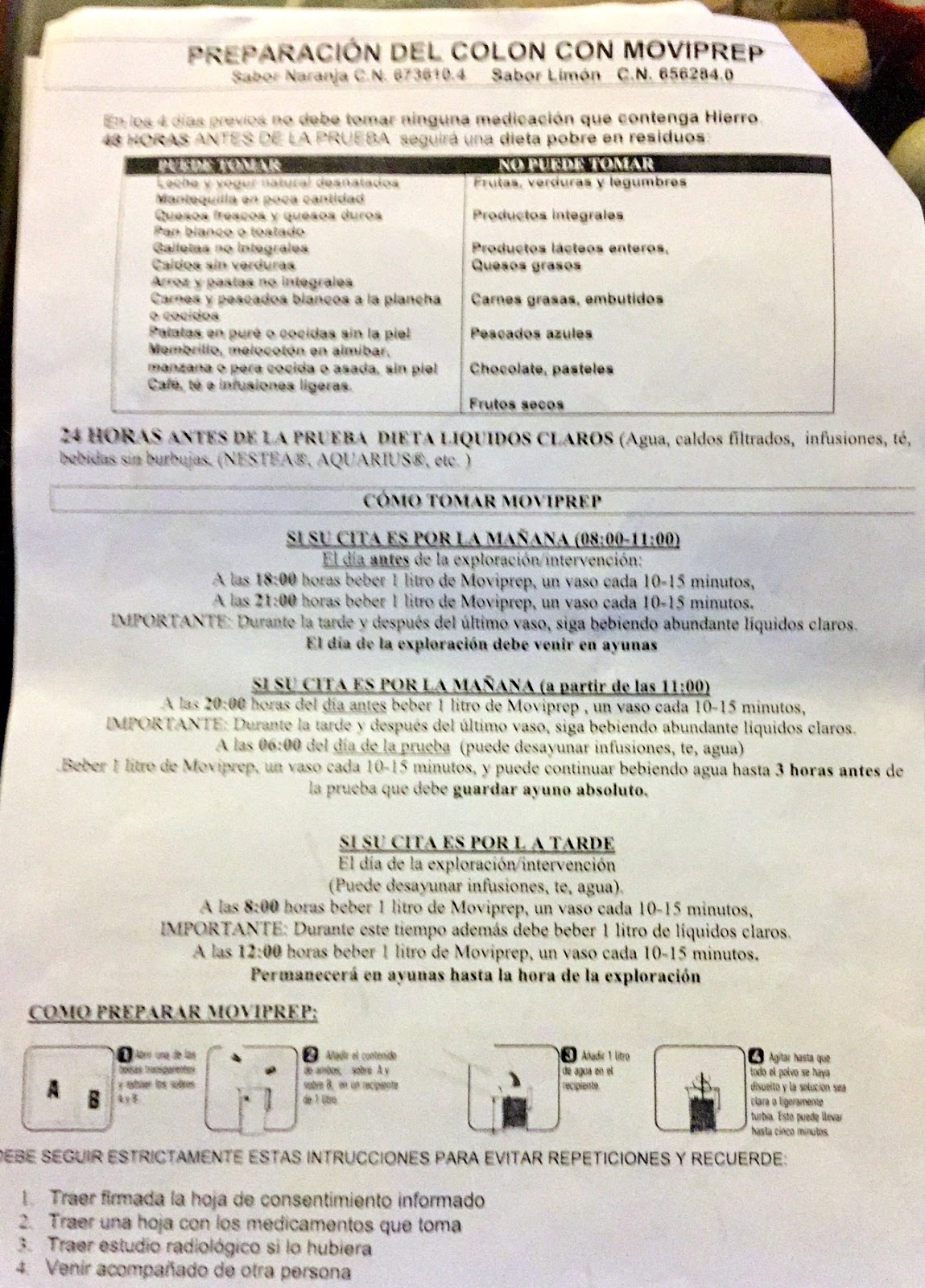 TUBAL: DIETA POBRE EN RESIDUOS PREVIA A LA COLONOSCOPIA