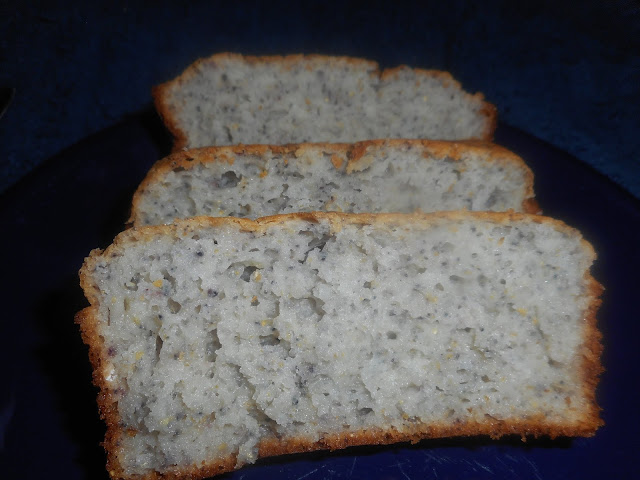 My gluten-free cornbread loaf, sliced