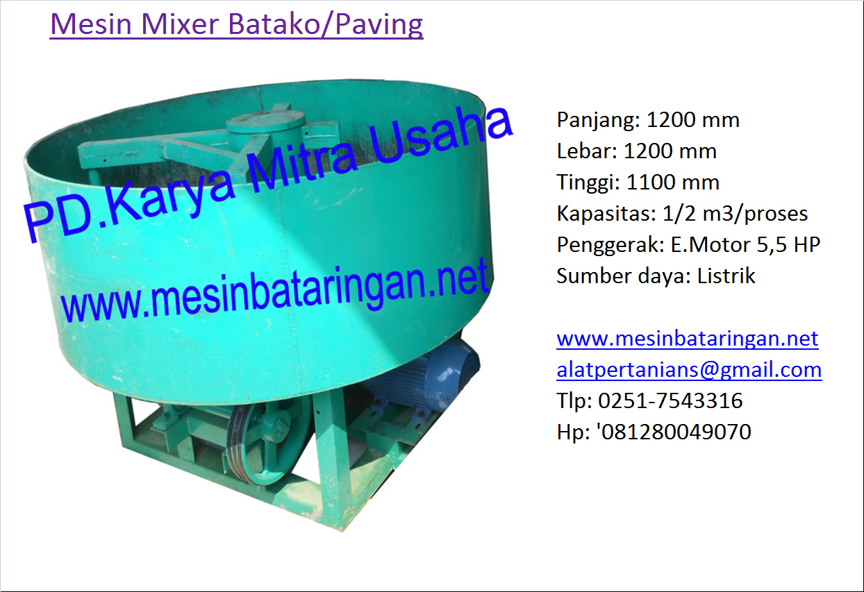 Mesin Press Batako Dan Paving Block Sistem Hidrolik