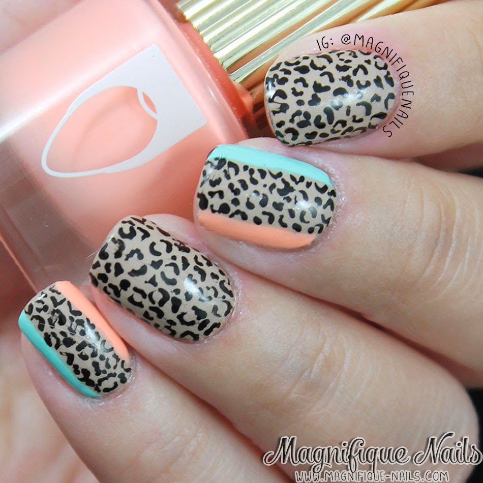 Magically Polished |Nail Art Blog|: Leopard Flag Nails