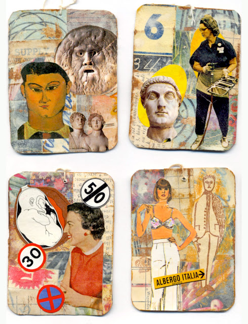 collage artist trading cards by C Mazzie-Ballheim