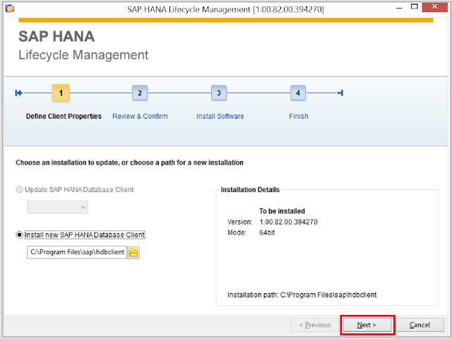 SAP HANA Client Install 1