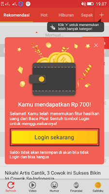 cara daftar di aplikasi baca plus android