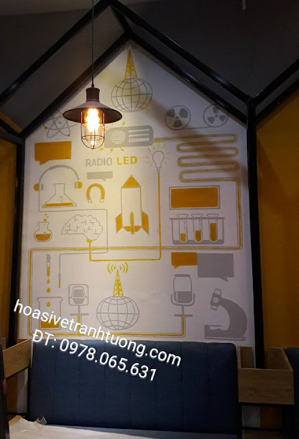 vẽ tranh tường quán cafe tranh tường cafe