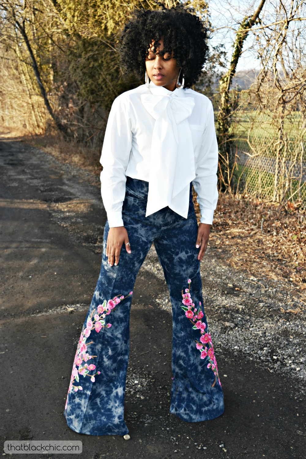 Big Bows & Bell Bottoms [DIY Birkin Denim Jeans & Burda Denim Maxi Coat